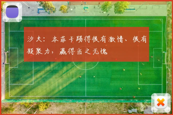 沙夫：本菲卡踢得很有激情、很有凝聚力，赢得当之无愧